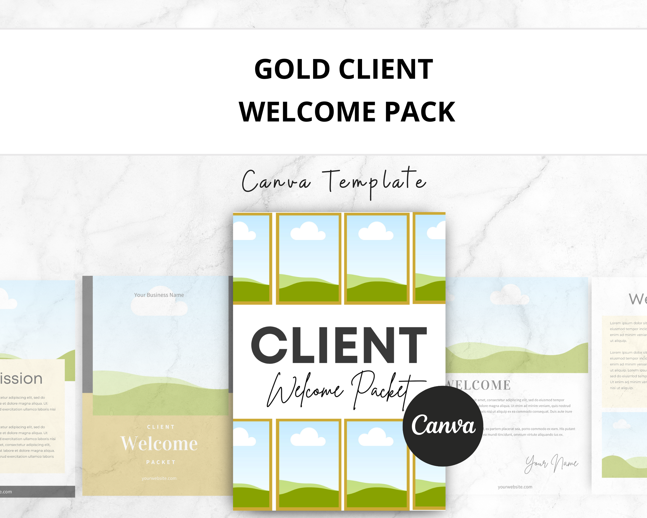 Gold Client Welcome Pack in Canva