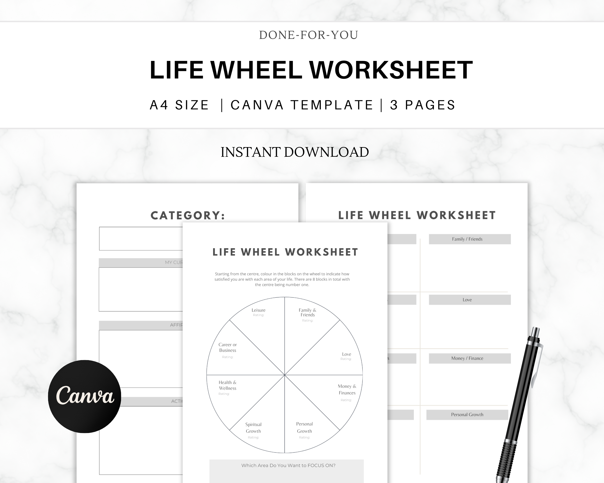 Life Wheel Worksheet