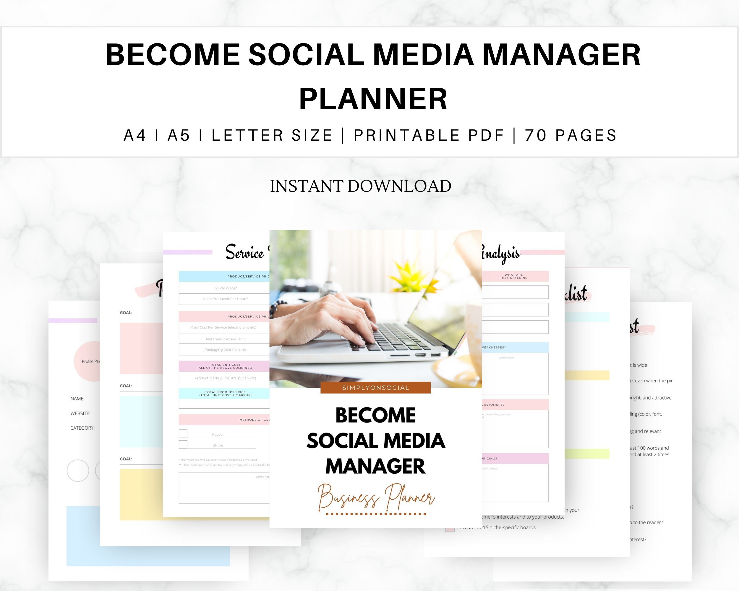 Becoming a Social Media Manager Business Planner