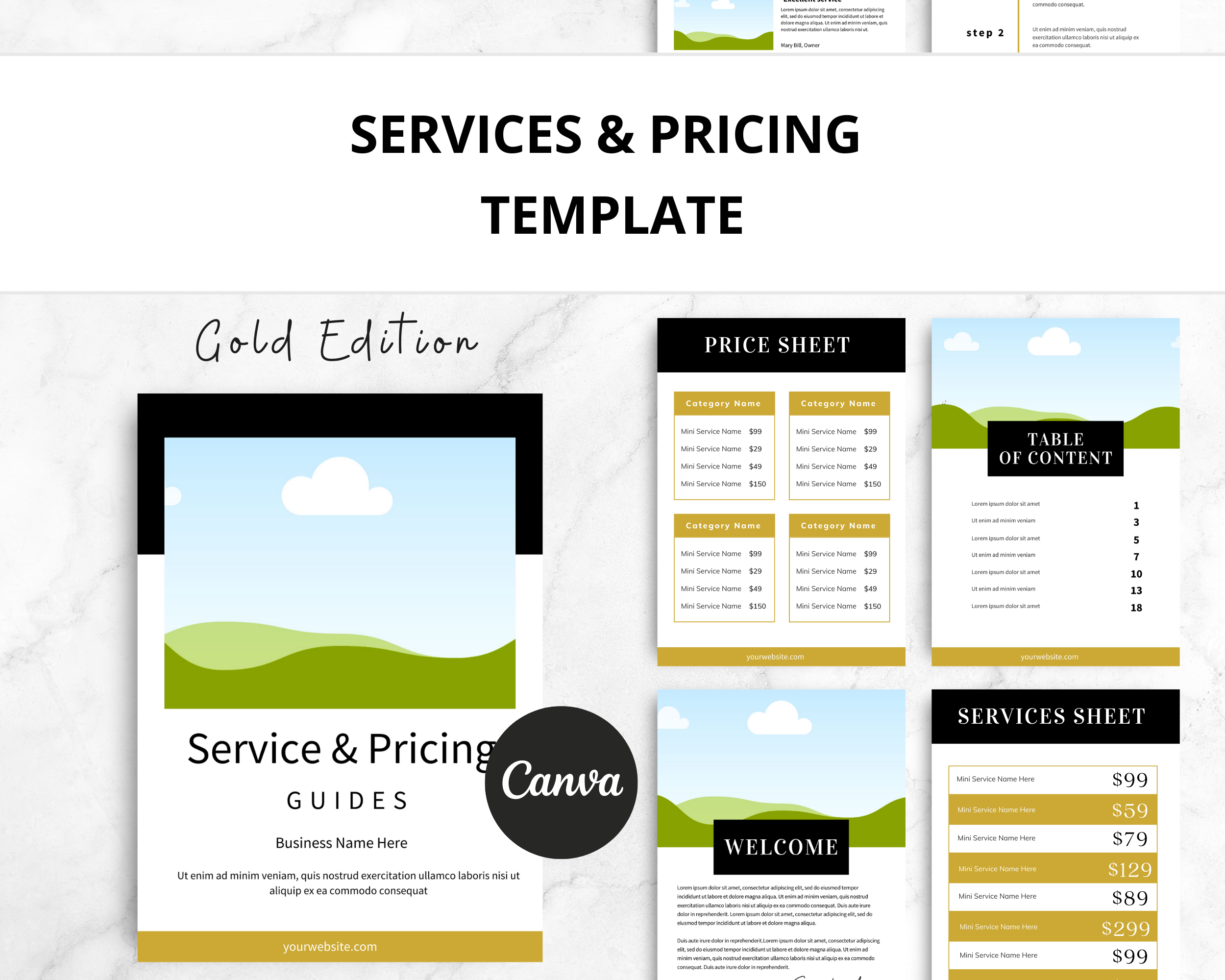 Gold Services & Pricing Template