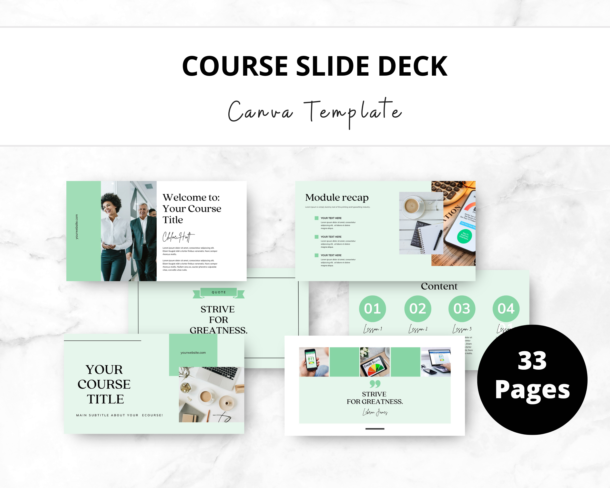 Slide Deck Template for Course, Webinar