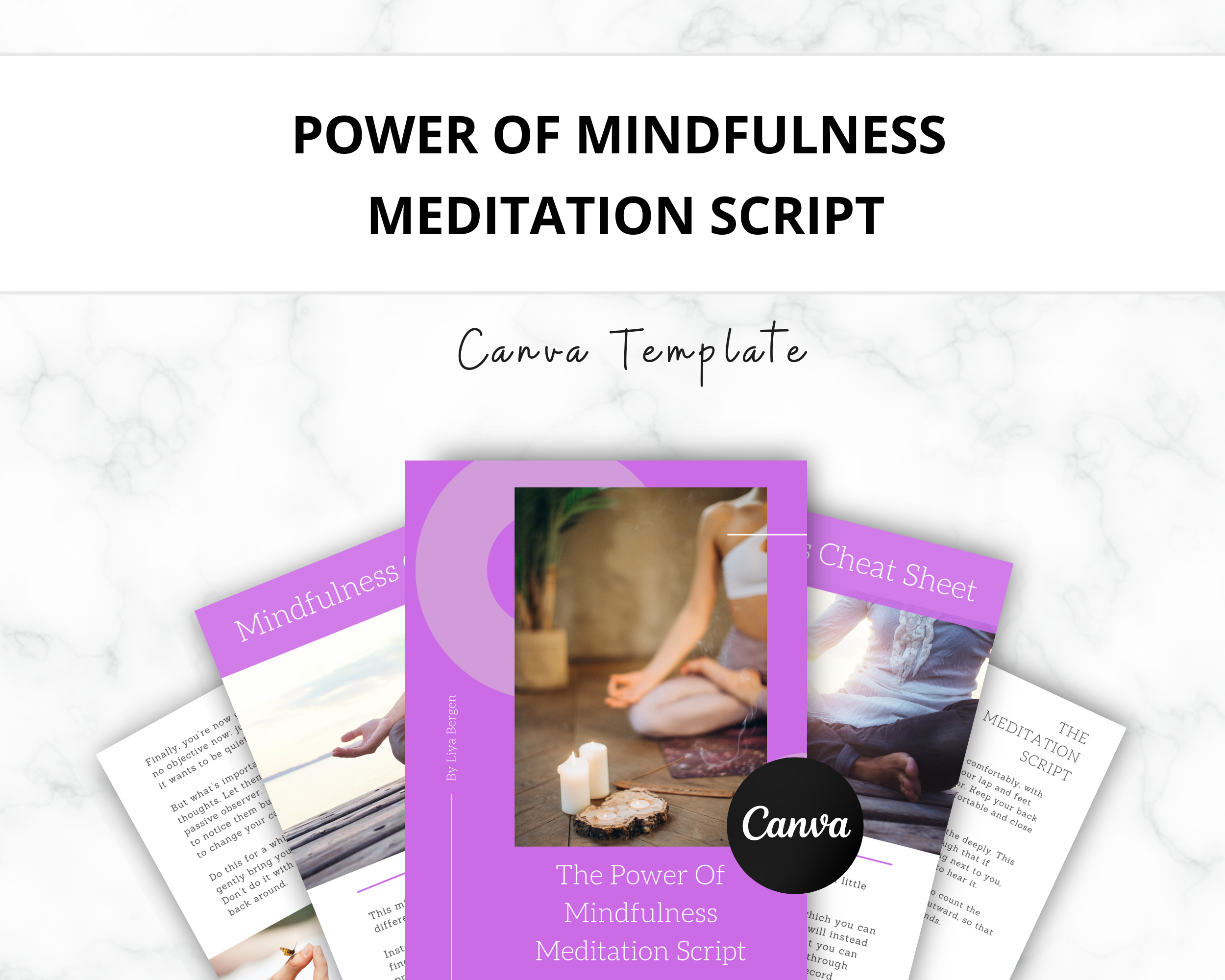 Power Of Mindfulness Meditation Script | Lead Magnet in Canva | 5 Pages