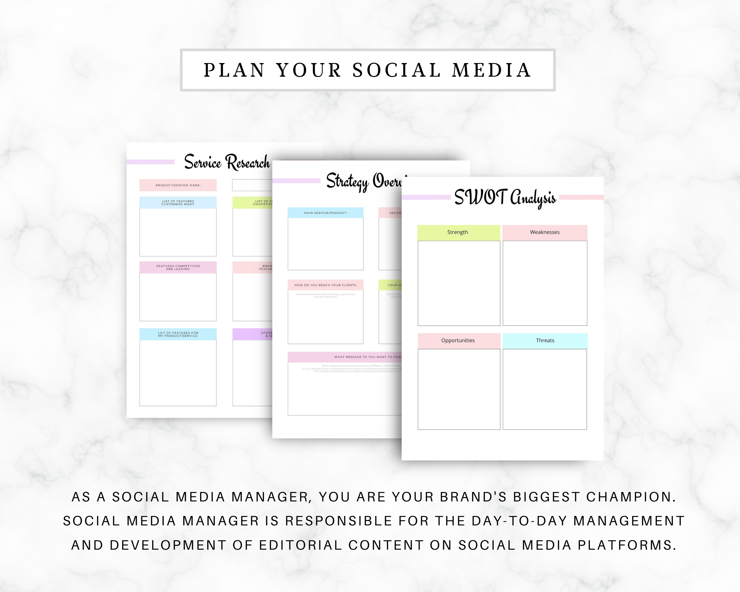 Becoming a Social Media Manager Business Planner