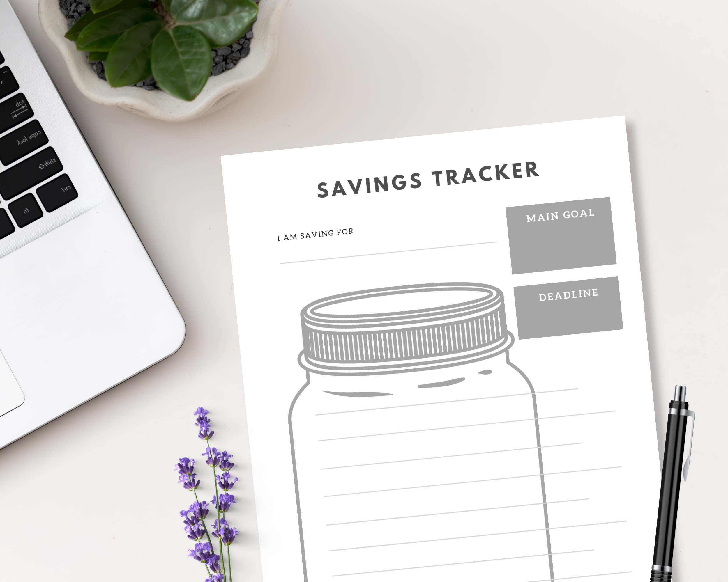 Savings Tracker | INSTANT DOWNLOAD EDITABLE | CANVA TEMPLATE