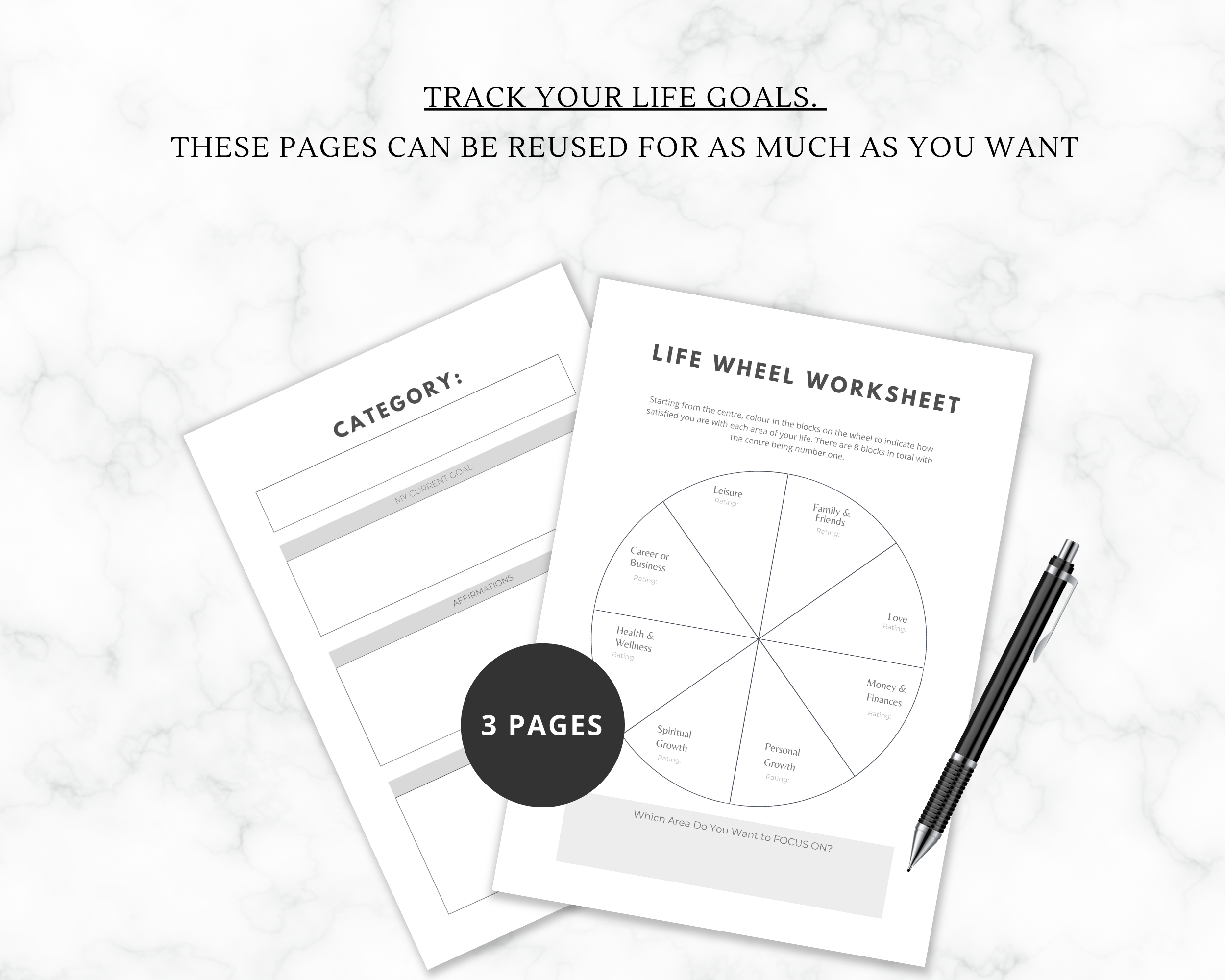 Life Wheel Worksheet