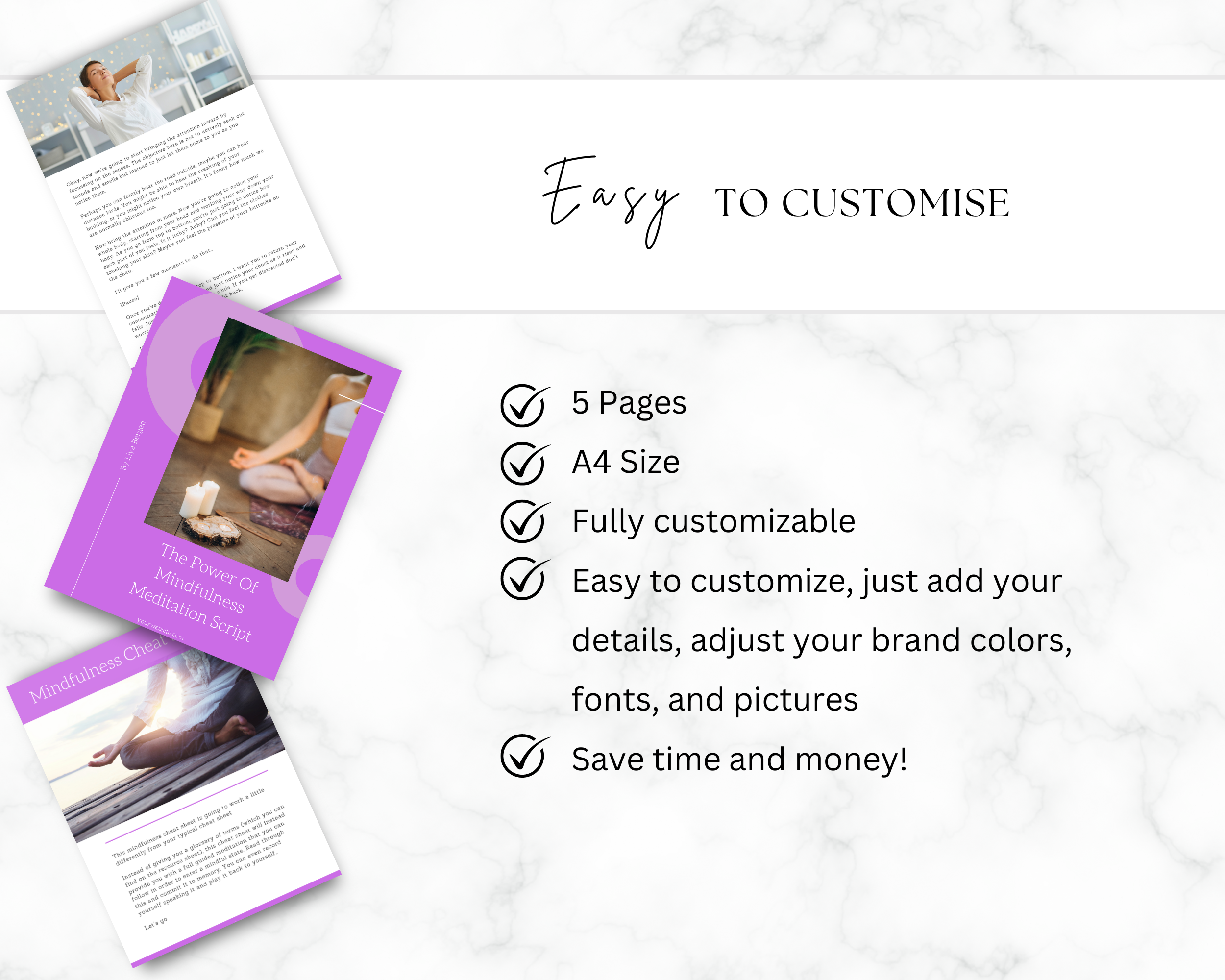 Power Of Mindfulness Meditation Script | Lead Magnet in Canva | 5 Pages