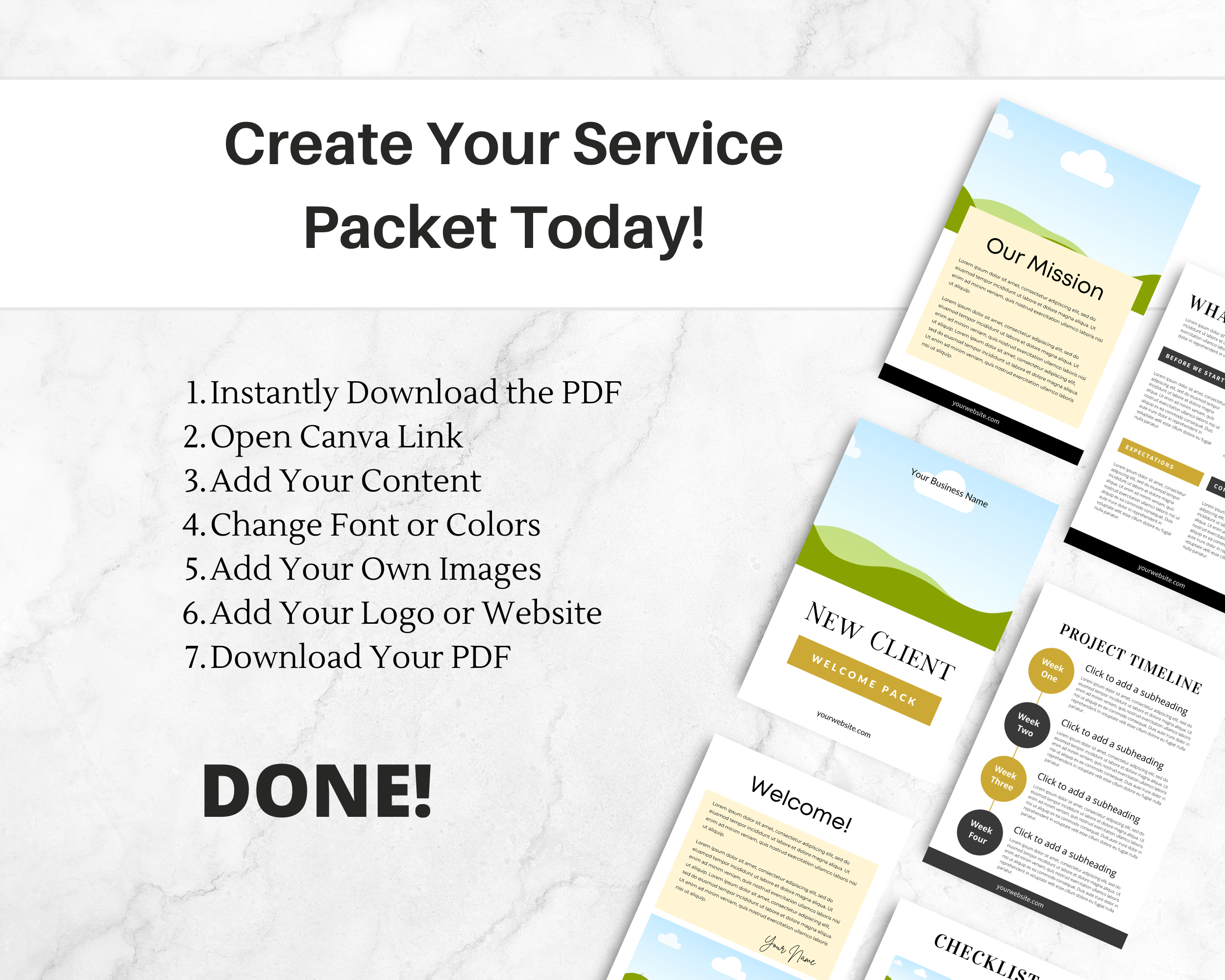 Gold Client Welcome Pack in Canva