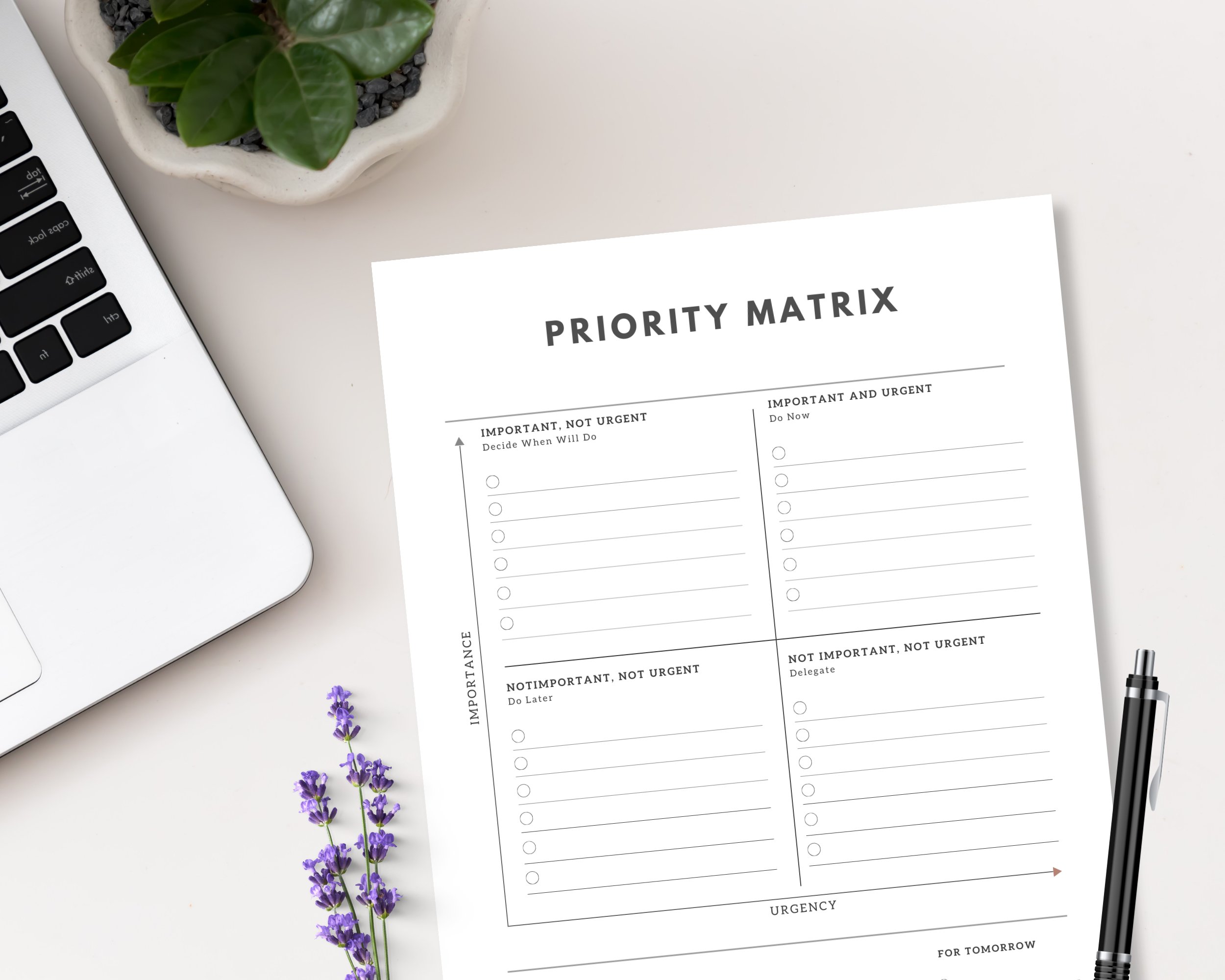 Priority Matrix | Instant Download | Editable Canva Template