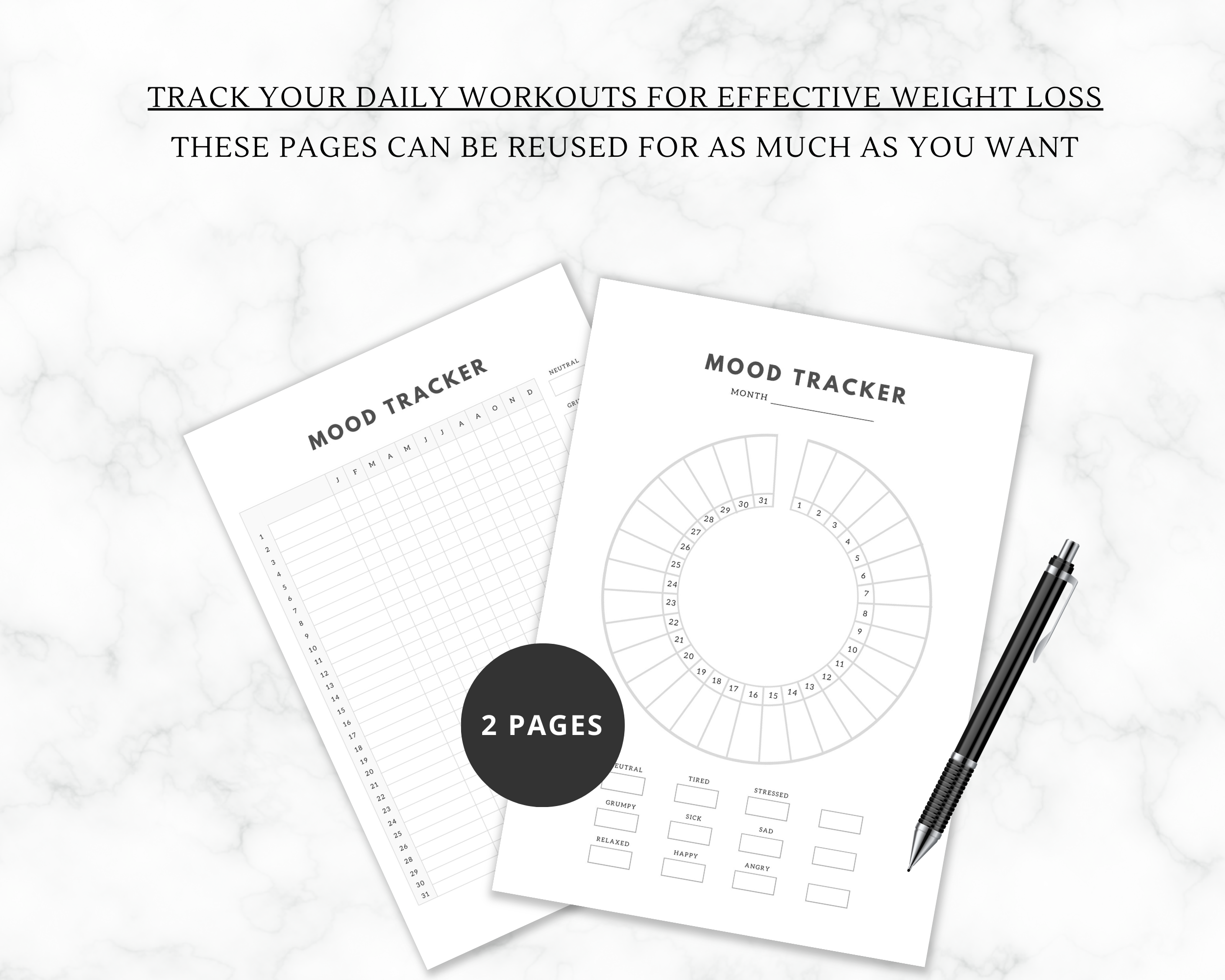 Workout Tracker | Instant Download | Canva Template