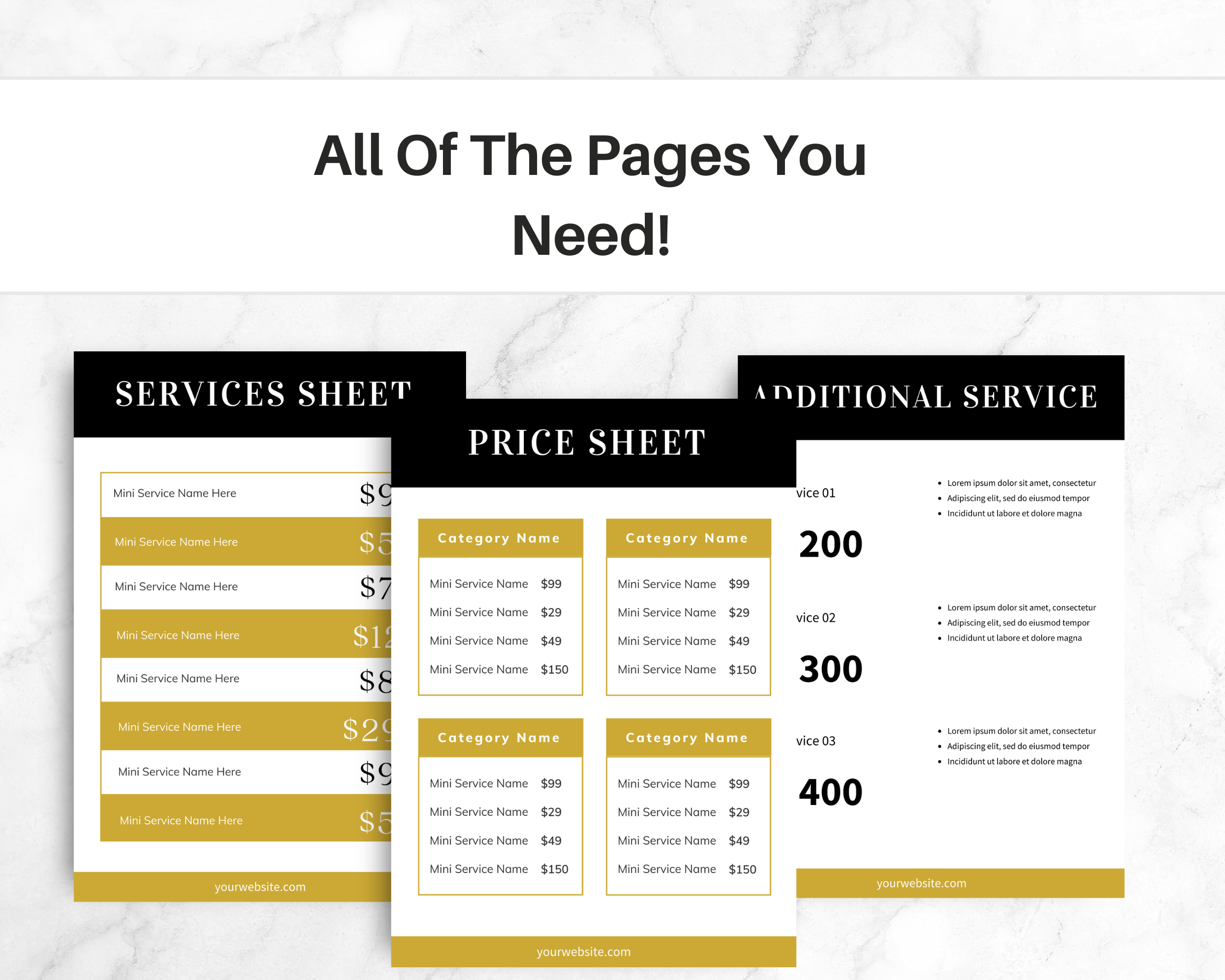 Gold Services & Pricing Template