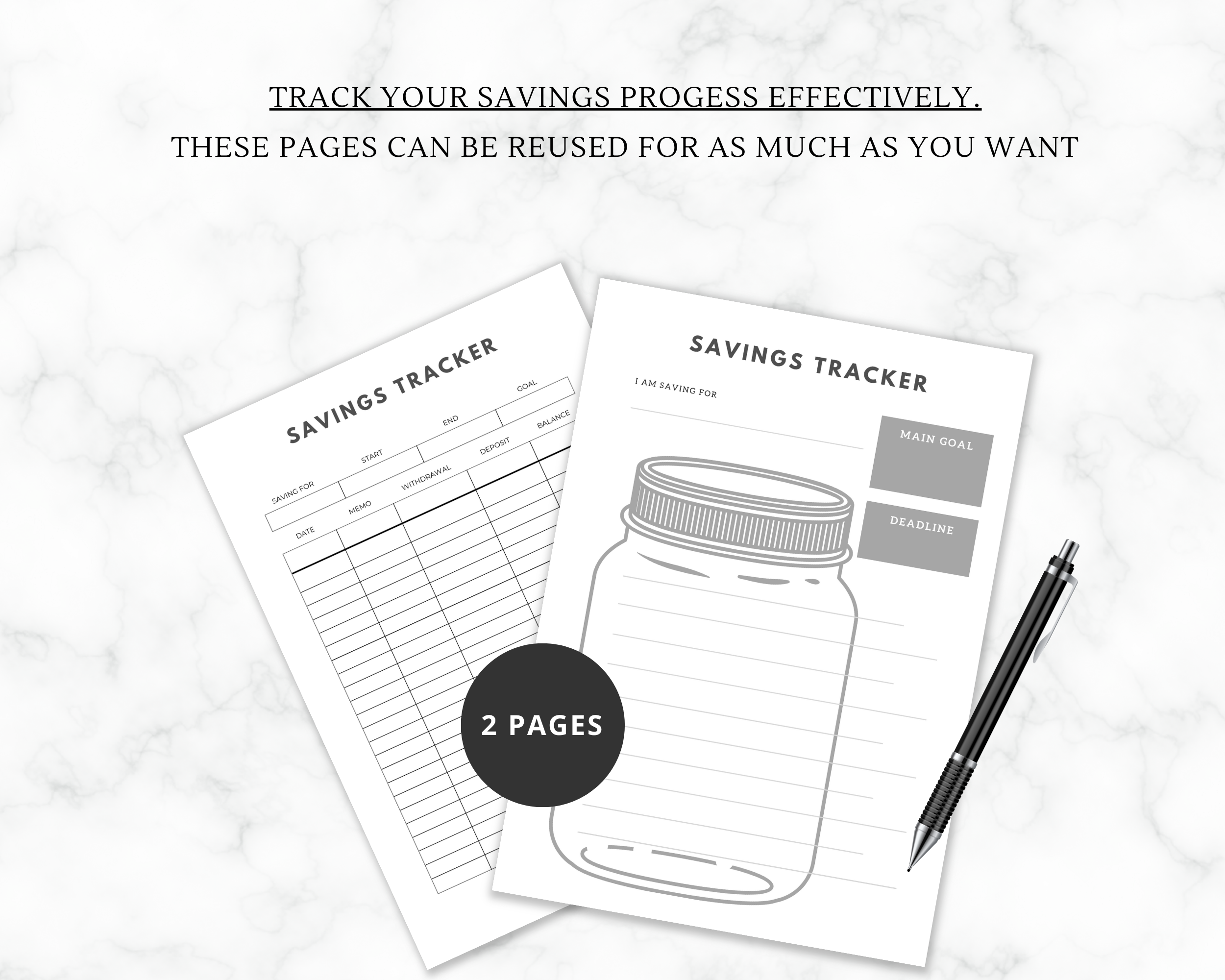 Savings Tracker | INSTANT DOWNLOAD EDITABLE | CANVA TEMPLATE