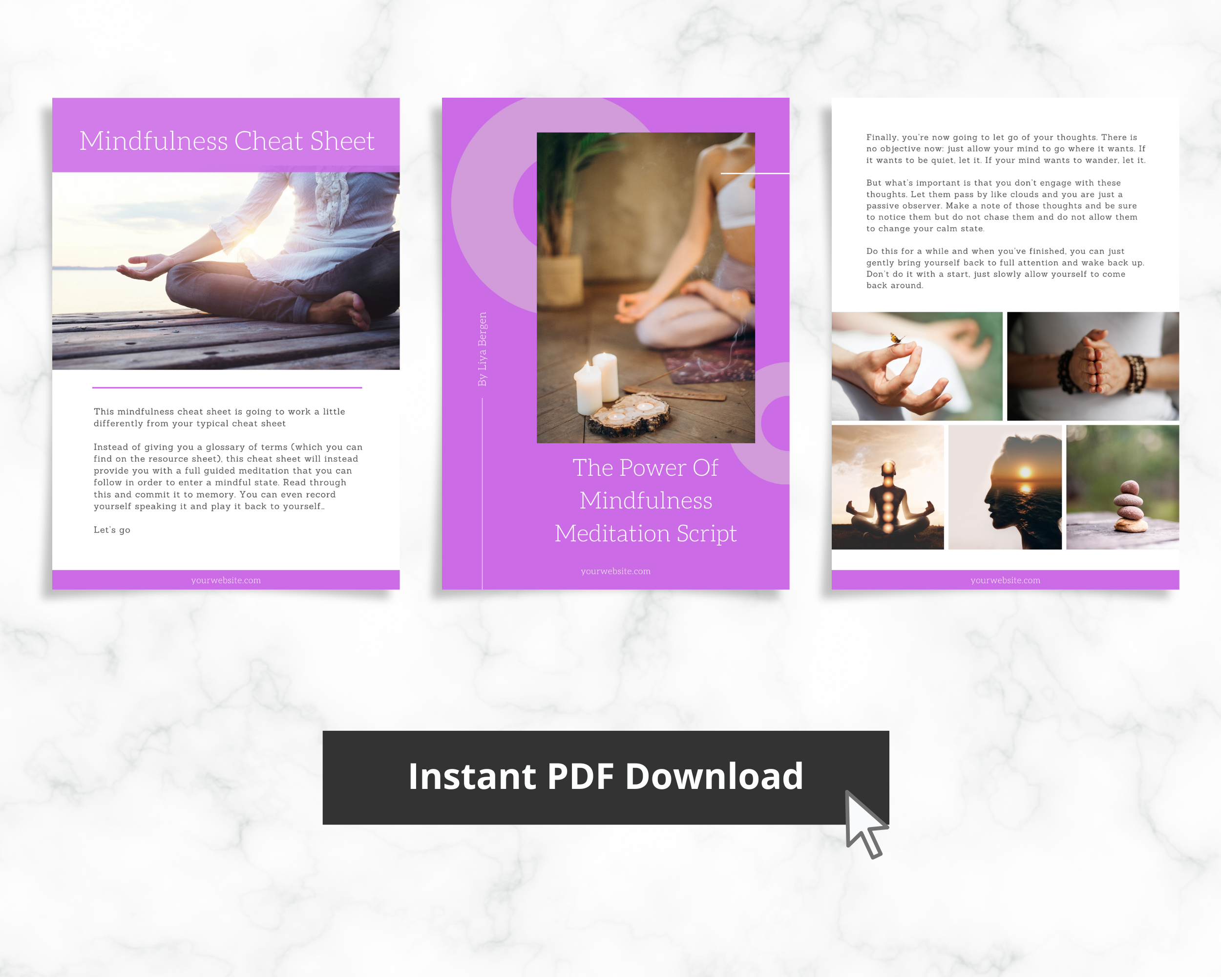 Power Of Mindfulness Meditation Script | Lead Magnet in Canva | 5 Pages