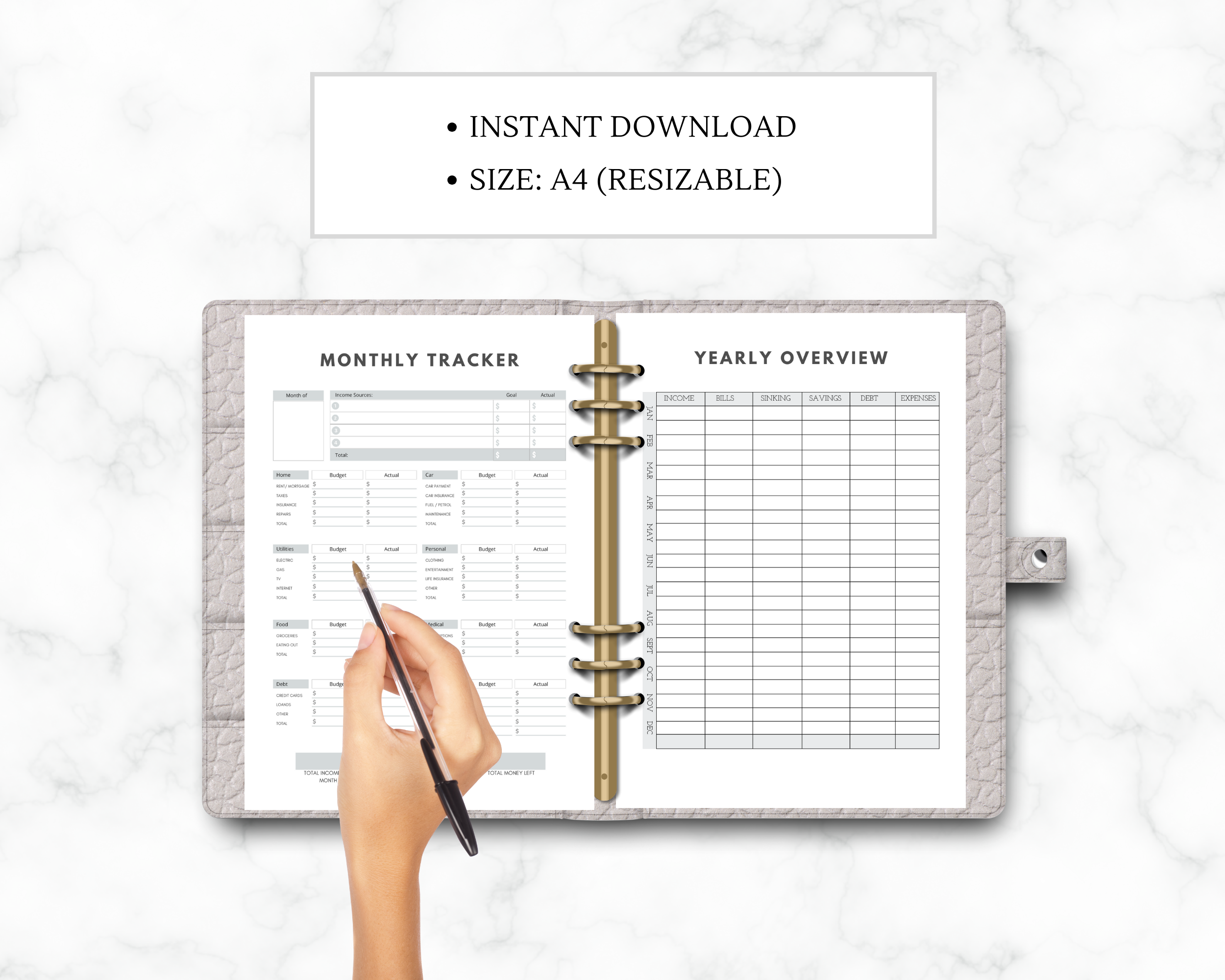 Monthly Budget Tracker | Editable Canva Template