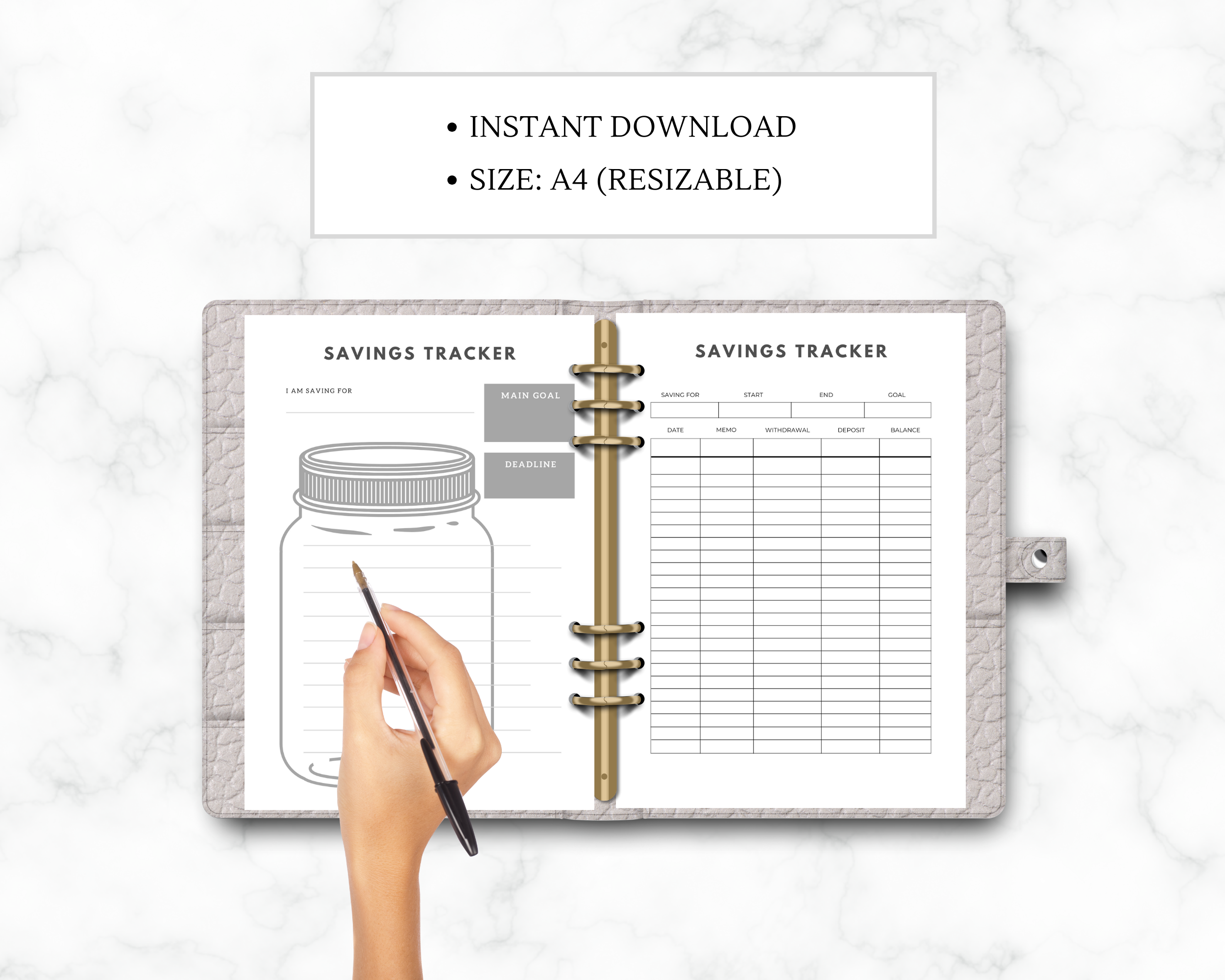 Savings Tracker | INSTANT DOWNLOAD EDITABLE | CANVA TEMPLATE