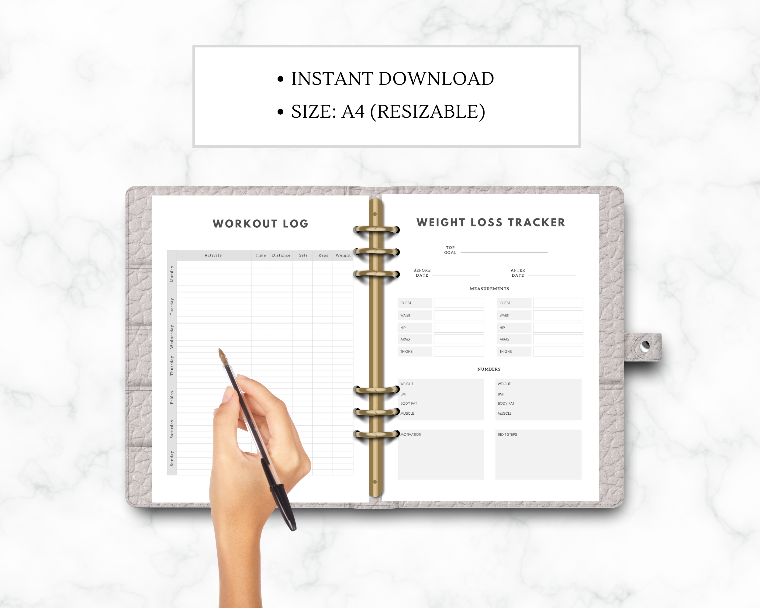 Workout Tracker | Instant Download | Canva Template